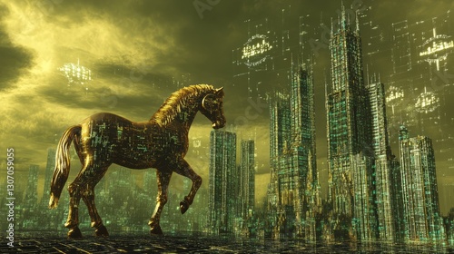 Generic Massive Digital Perspective Golden Trampling