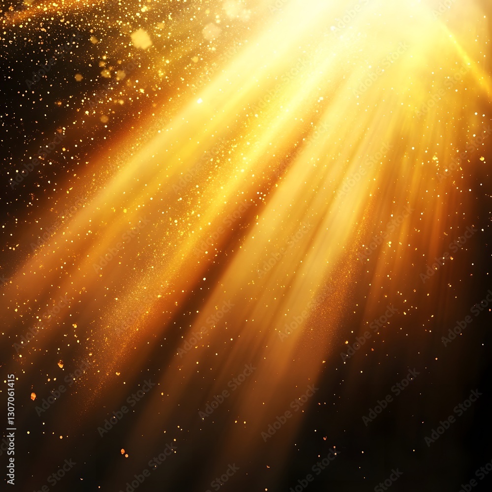 Shimmering Golden Rays of Light Illuminating the Ethereal Heavens