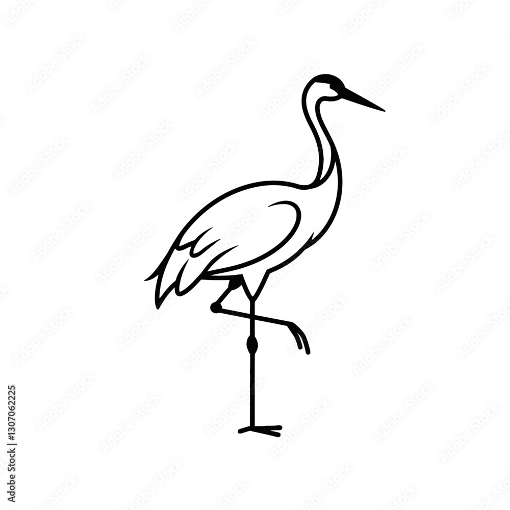 Obraz premium Crane Line Art Logo