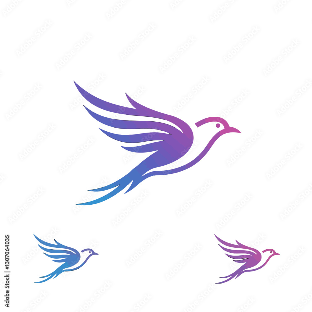 Fototapeta premium Gradient Bird Logo