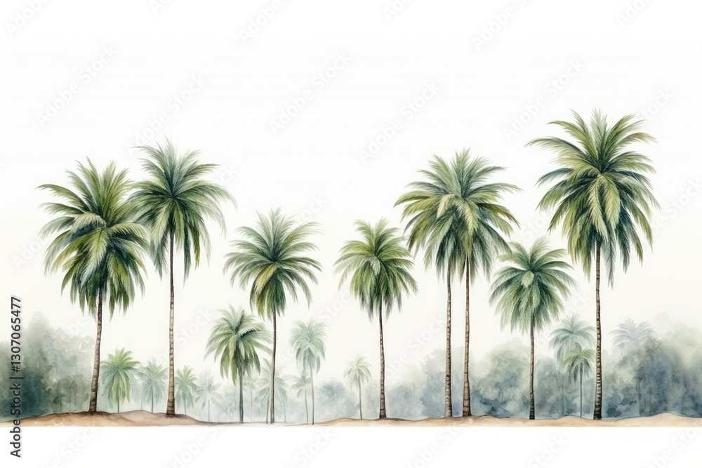 Fototapeta premium Palm trees nature outdoors painting.