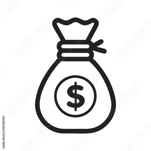 Money Bag Icon Vector Illustration