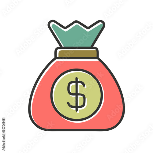 Money Bag Icon Vector Illustration
