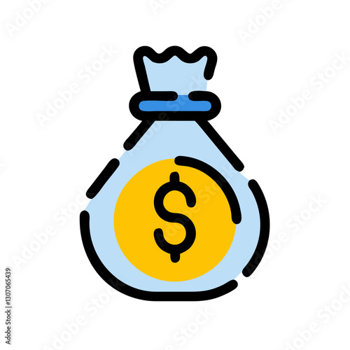 Money Bag Icon Vector Illustration