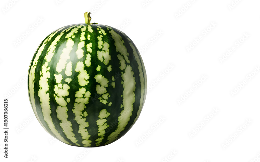 A whole watermelon with its green rind, isolated on a empty plain A whole watermelon with its green rind, isolated on a empty plain