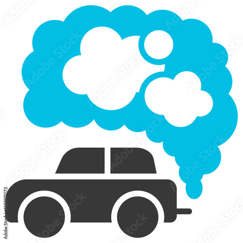 Carbon Monoxide Glyph Blue Grey Icon