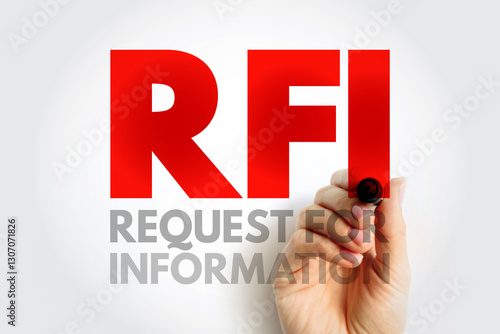 RFI Request For Information - common business process whose purpose is to collect written information about the capabilities of various suppliers, acronym text concept background photo