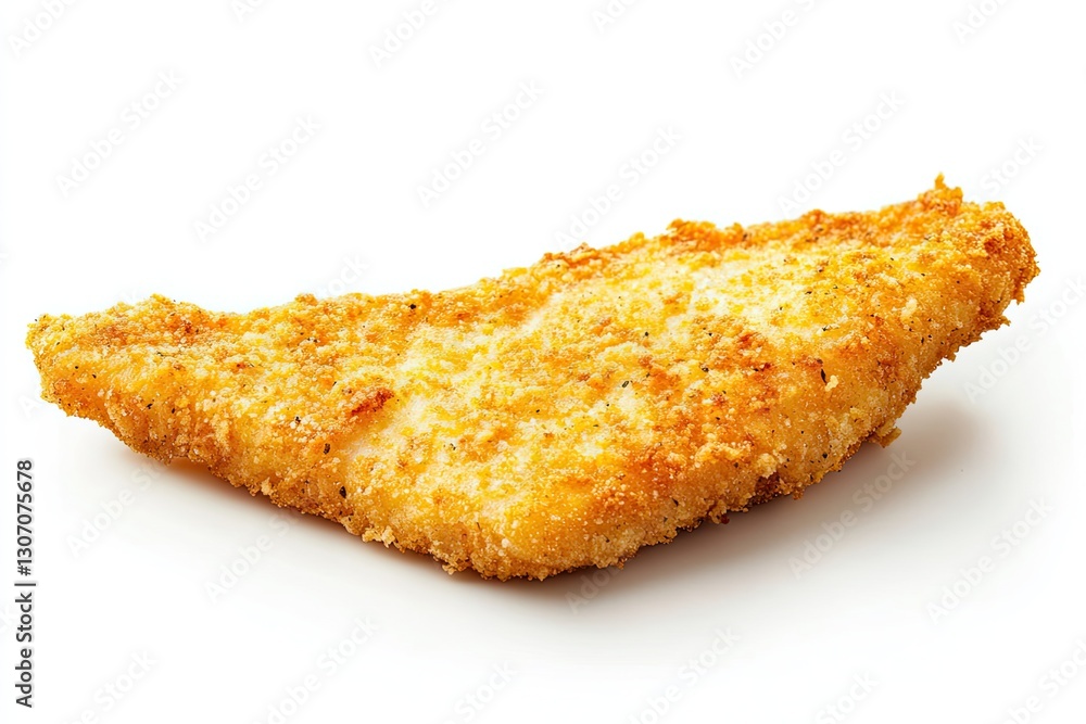 Breaded fish slice isolated on white background Breaded fish slice isolated on white background