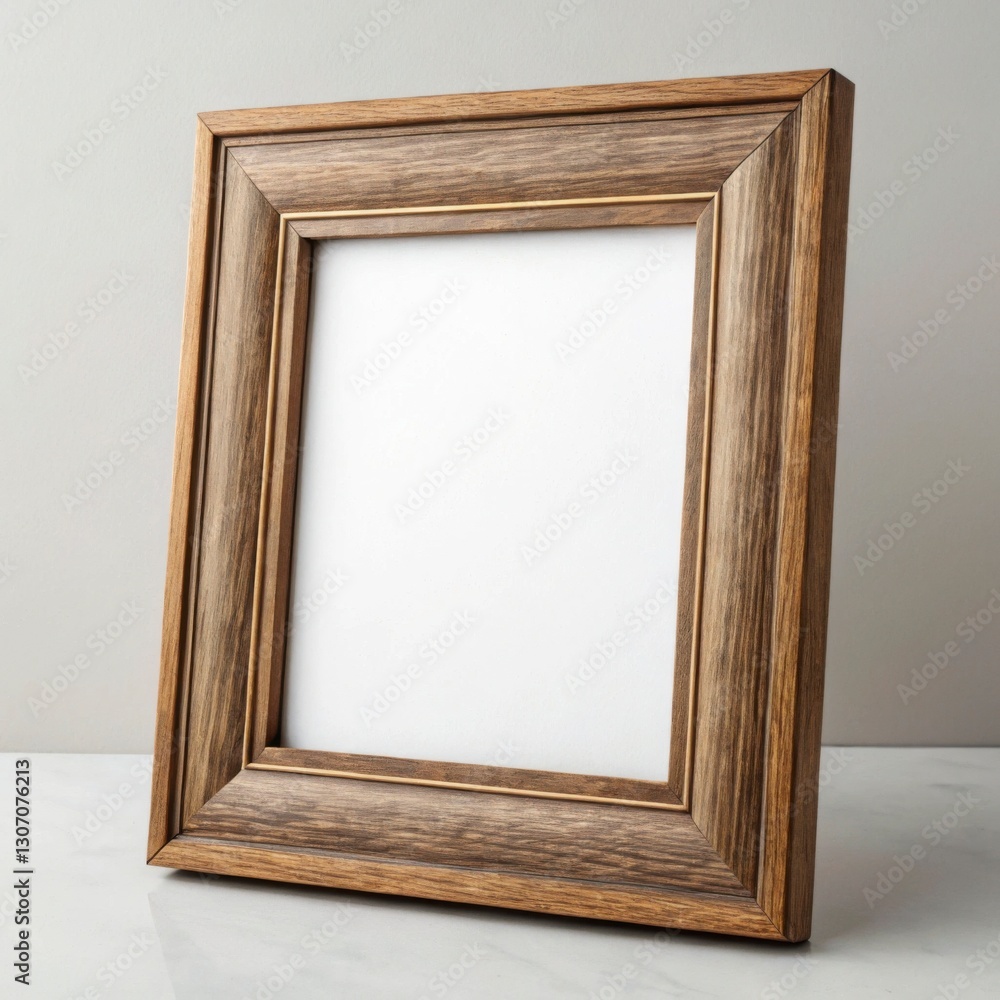 Empty wooden photo frame on white background with copy space for artwork or photography display
Empty wooden photo frame on white background with copy space for artwork or photography display