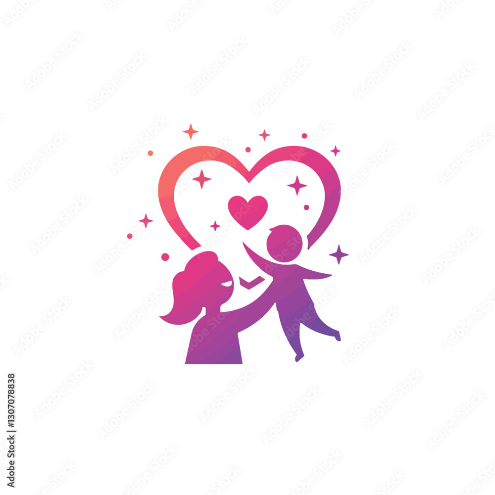 Heartwarming Illustration of a Parent and Child Bonding Together With Love Heartwarming Illustration of a Parent and Child Bonding Together With Love