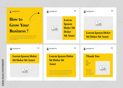 Carousel template banner for instagram fashion sale. Linkedin carousel banner template.