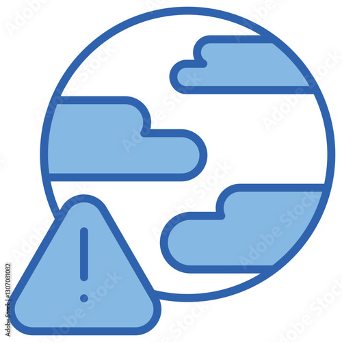 Environmental Damage Blue White Icon