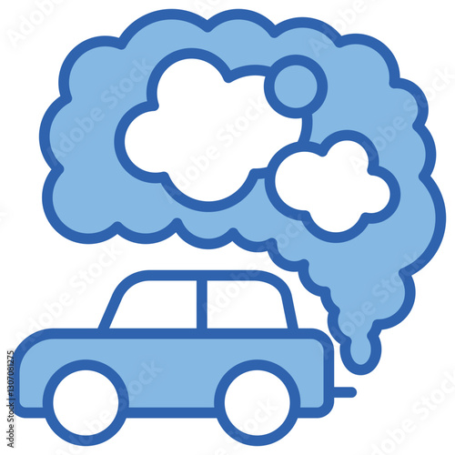 Carbon Monoxide Blue White Icon