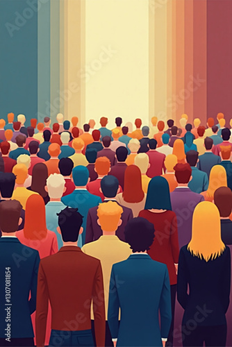 Diverse Crowd of People Expressing Different Opinions in a Public Forum Setting