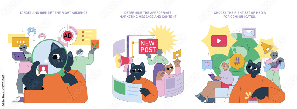 Marketing Tools. Flat Vector Illustration Marketing Tools. Flat Vector Illustration