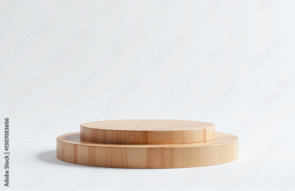 A Modern Wooden Product Display Pedestal Sits Elegantly On A Crisp White Background In This Stunning 3d Computer Generated Image. A Modern Wooden Product Display Pedestal Sits Elegantly On A Crisp White Background In This Stunning 3d Computer Generated Image.