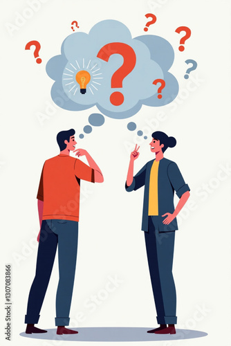 Thoughtful Couple Collaborating to Solve Complex Problem with Innovative Approach