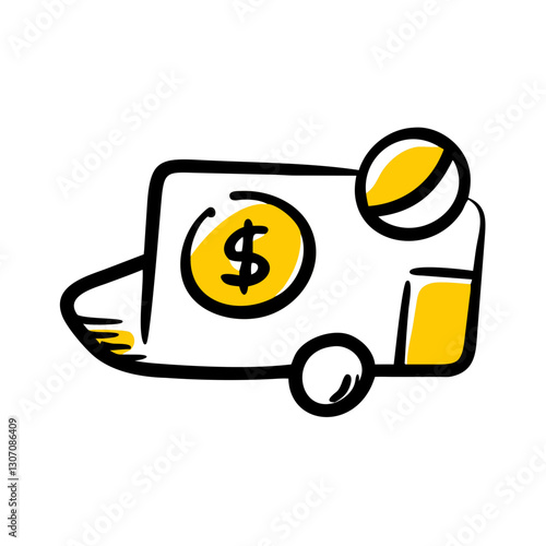 Money Delivery Icon Vector Illustration