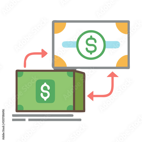 Money Delivery Icon Vector Illustration