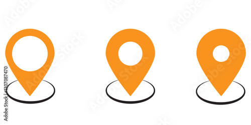 set of icons Location Pin, Map Pin, Place, Location, Address, location icon. Vector map pin, red pin on white background.