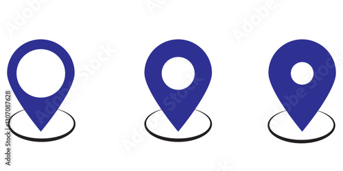 red pin point. map address location pointer symbol
