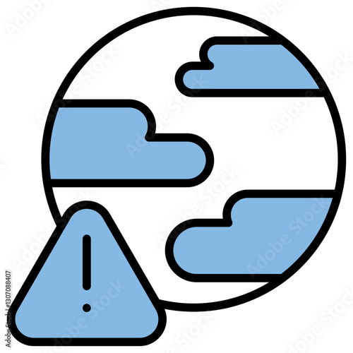 Environmental Damage Blue Black Icon