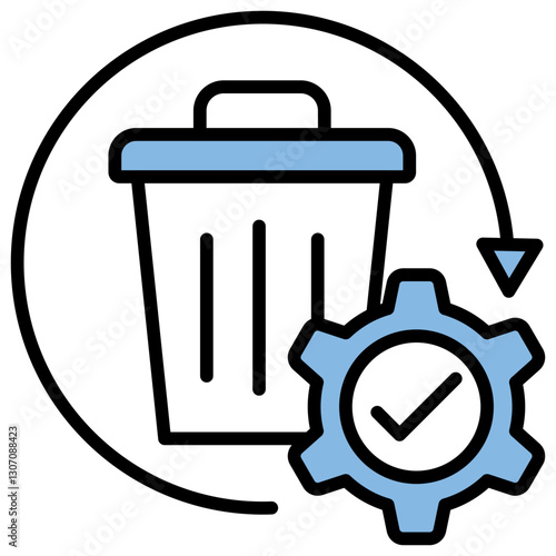 Waste Blue Black Icon