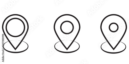 red pin point. map address location pointer symbol