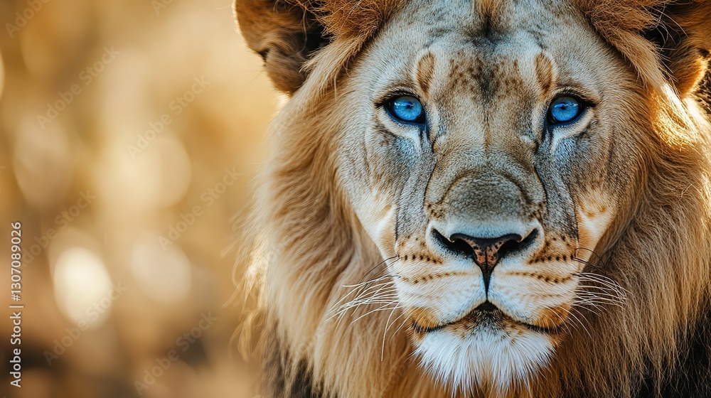 Majestic black-and-white lion with piercing blue eyes, a symbol of rare beauty and untamed wilderness. Majestic black-and-white lion with piercing blue eyes, a symbol of rare beauty and untamed wilderness.