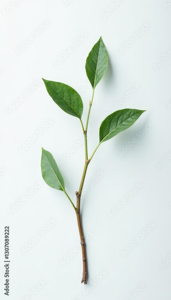 Single branch with a unique shape isolated on white background, serene, minimalist, unique branch Single branch with a unique shape isolated on white background, serene, minimalist, unique branch