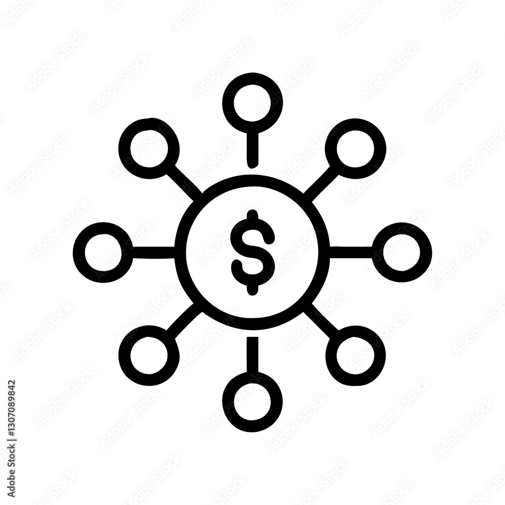 Money Distribution Icon Vector Illustration Money Distribution Icon Vector Illustration
