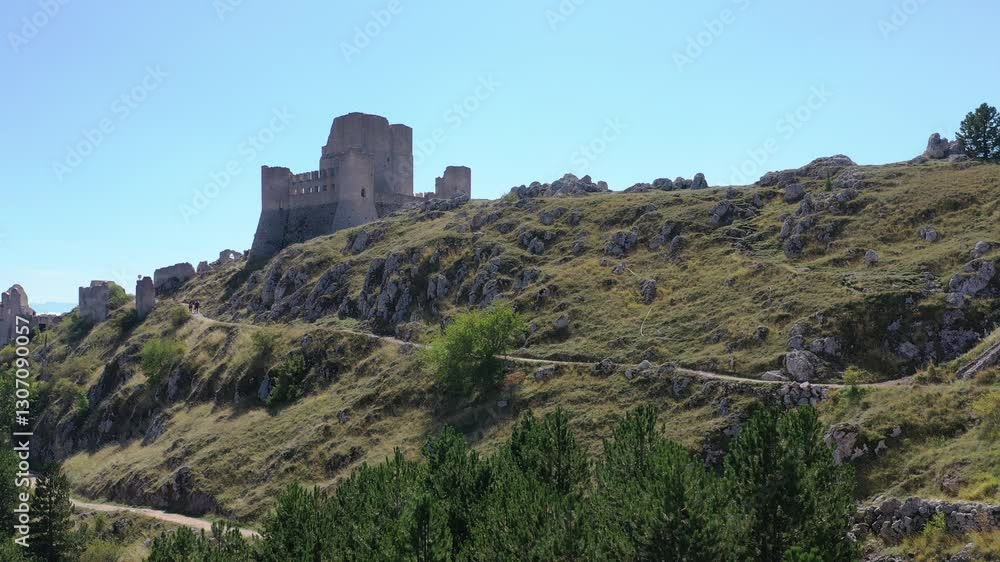 Beautiful panorama Rocca Calascio in Abruzzo near L'Aquila Beautiful panorama Rocca Calascio in Abruzzo near L'Aquila