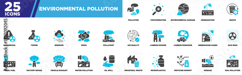 Environmental Pollution Iconset Glyph Blue Grey
