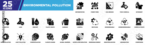 Environmental Pollution Glyph Iconset