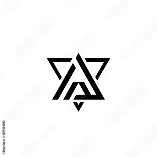 Free Download Abstract Monochrome Geometric Design with Dark Star and Triangle Motifs - GFXLoad