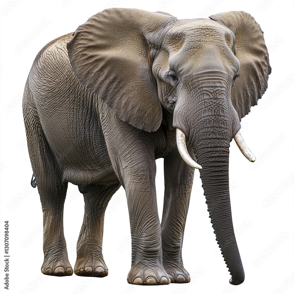 Obraz premium African elephant isolated on white background