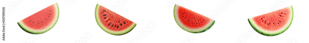 Obraz premium Mouthwatering watermelon slices with a crisp juicy texture and vibrant summer colors creating a refreshing and healthy snack or party treat