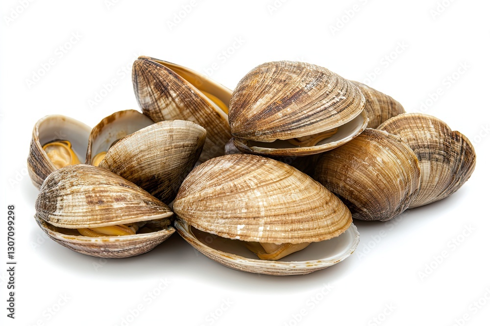 Chinese stir-fried clams isolated on white background Chinese stir-fried clams isolated on white background