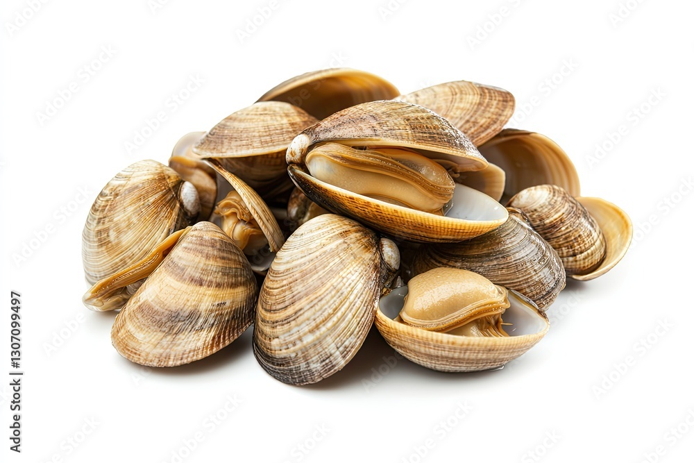 Chinese stir-fried clams isolated on white background Chinese stir-fried clams isolated on white background