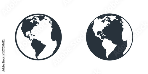 Earth globe icon. World map. Globes vector icons. Globe black icon