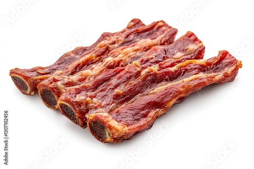 Chinese-style spare ribs isolated on white background 