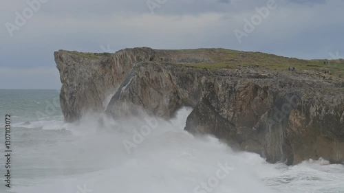 Wallpaper Mural Powerful Storm Wild Waves on the Cantabrian Sea, Asturias Coast, Spain Torontodigital.ca