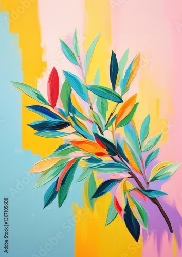An olive leaf painting backgrounds pattern.