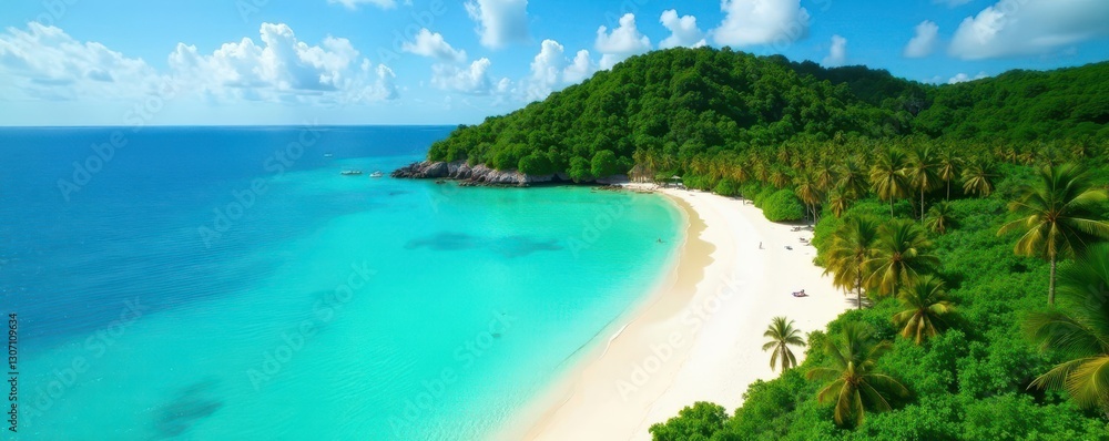 Lush green isle, turquoise lagoon, white sand beaches, lagoon, sand Lush green isle, turquoise lagoon, white sand beaches, lagoon, sand