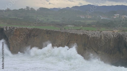 Wallpaper Mural Powerful Storm Wild Waves on the Cantabrian Sea, Asturias Coast, Spain Torontodigital.ca