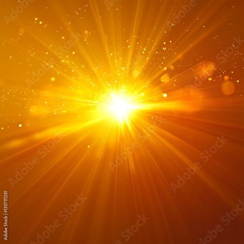 Golden burst radiant light