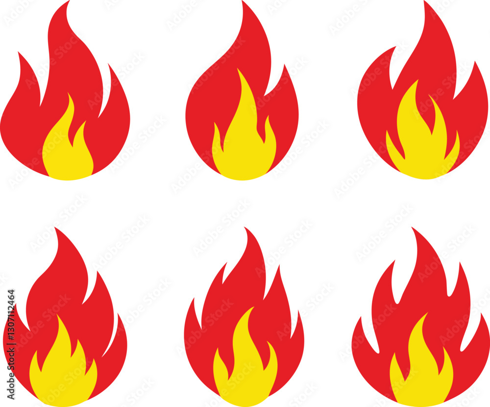 Set of Fire Flame Clipart Icon. Burning Hot Symbol Collection. Stylized Fire Flame Clipart. Red and Yellow High Quality Blazing Logo Vector Illustration. Campfire Icon Pack. Set of Fire Flame Clipart Icon. Burning Hot Symbol Collection. Stylized Fire Flame Clipart. Red and Yellow High Quality Blazing Logo Vector Illustration. Campfire Icon Pack.