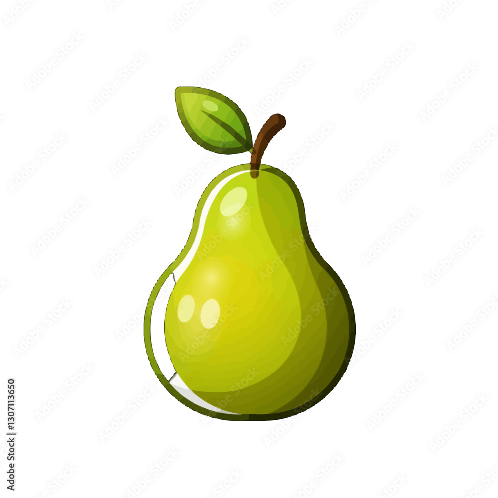 Glossy Green Pear Illustration Glossy Green Pear Illustration