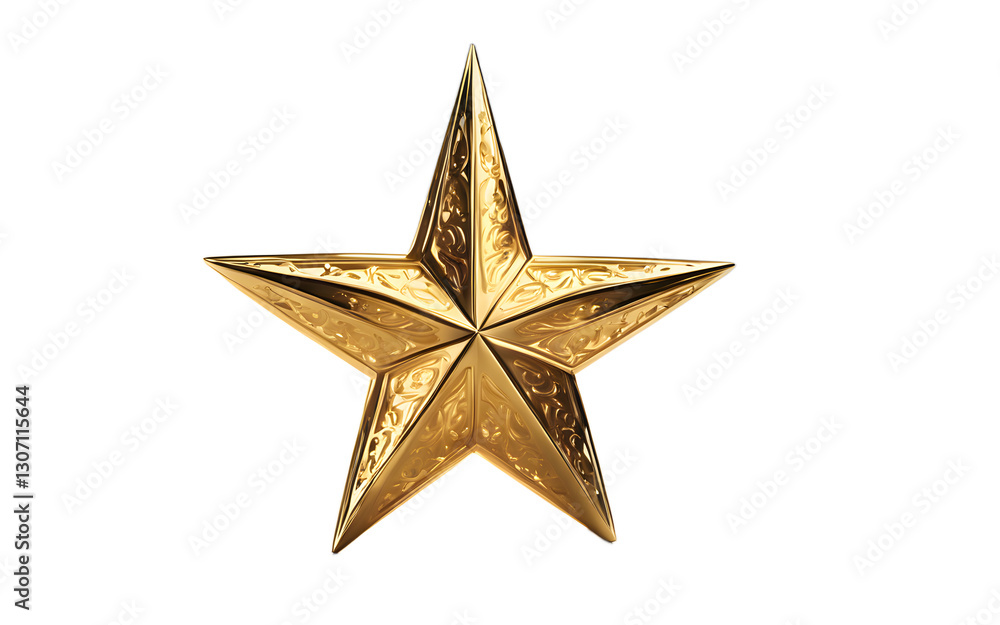Fototapeta premium A single golden star symbolizing excellence and aspiration, isolated on a empty plain background