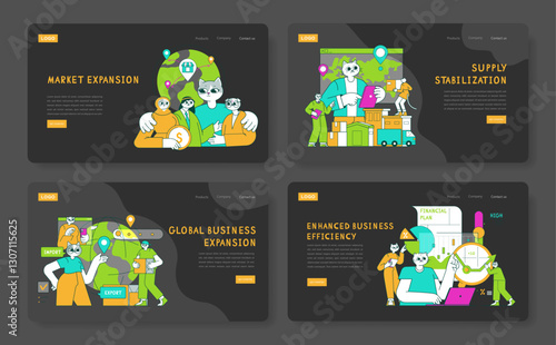 Business Cat. Flat Vector Illustration